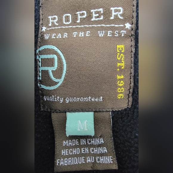 Roper Wear of the West woman's zippered jacket black with blue accents size M - Picture 2 of 7